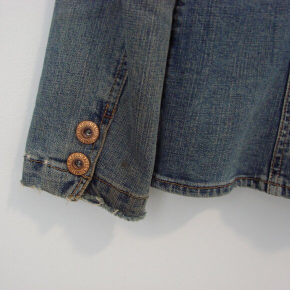 Vintage Y2K Levi's Denim Jean Blazer Jacket Distressed Grunge Size Large 12 / 14 - Picture 14 of 14